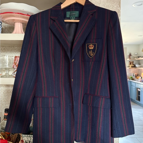 Vintage HTF 100% Wool Ralph Lauren Embroidered Blazer - Picture 12 of 16
